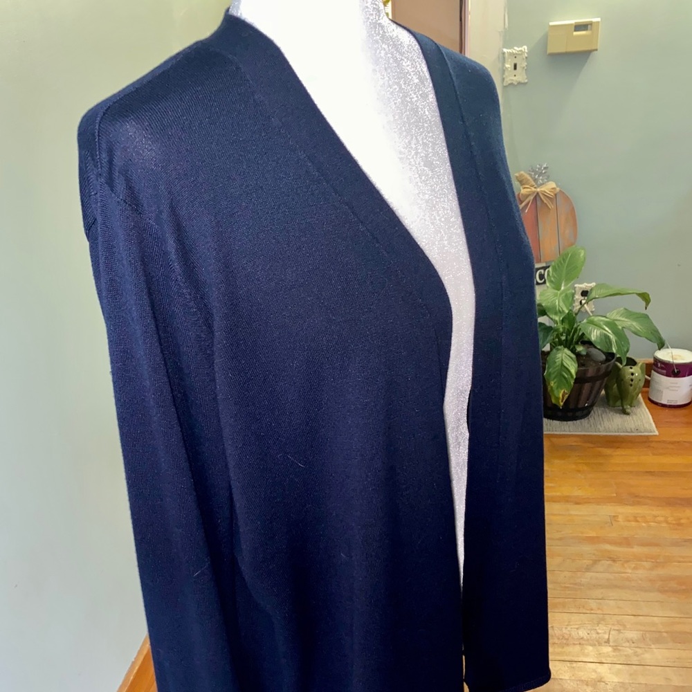 Navy Blue Bell Sleeve Cardigan